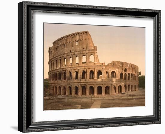 Exterior of the Coliseum, Rome, Italy, c.1890-c.1900-null-Framed Photographic Print