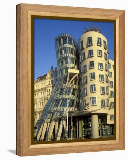 Exterior of the Dancing House at Rasinovo Embankment, Nove Mesto, Prague, Czech Republic-Richard Nebesky-Framed Premier Image Canvas