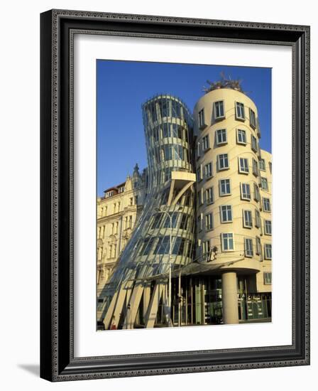 Exterior of the Dancing House at Rasinovo Embankment, Nove Mesto, Prague, Czech Republic-Richard Nebesky-Framed Photographic Print