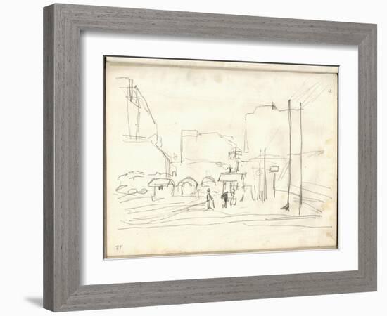 Exterior of the Gare Saint-Lazare (Pencil on Paper)-Claude Monet-Framed Giclee Print