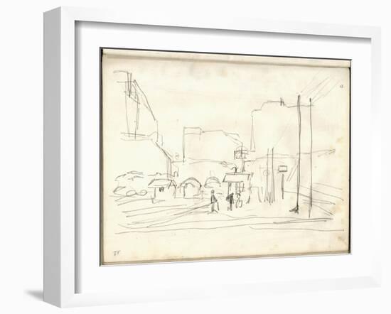 Exterior of the Gare Saint-Lazare (Pencil on Paper)-Claude Monet-Framed Giclee Print