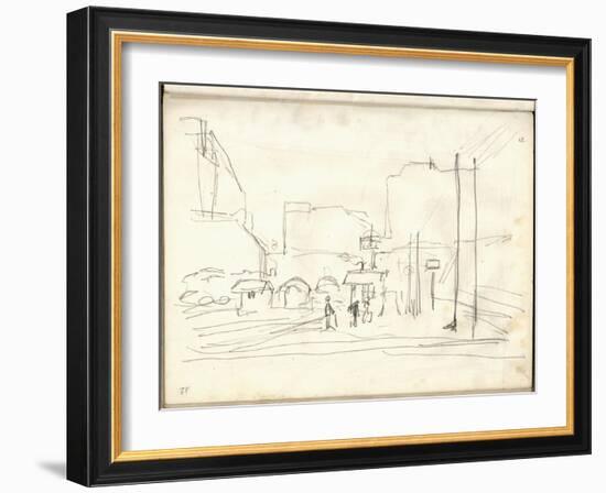 Exterior of the Gare Saint-Lazare (Pencil on Paper)-Claude Monet-Framed Giclee Print