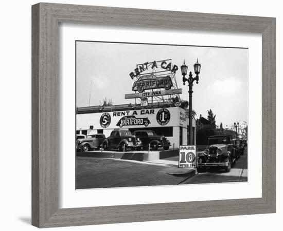 Exterior of the Hartford Rent a Car Lot-Alfred Eisenstaedt-Framed Photographic Print