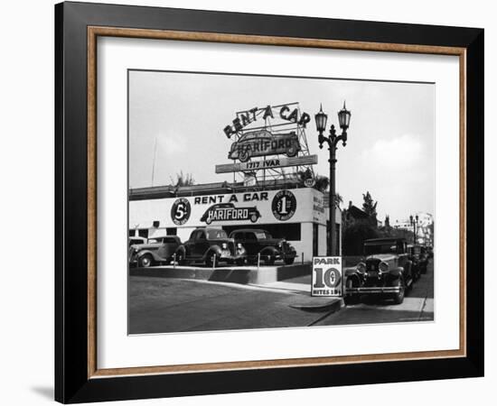 Exterior of the Hartford Rent a Car Lot-Alfred Eisenstaedt-Framed Photographic Print