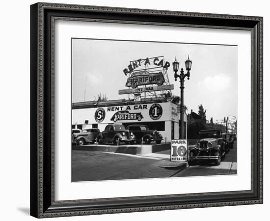 Exterior of the Hartford Rent a Car Lot-Alfred Eisenstaedt-Framed Photographic Print