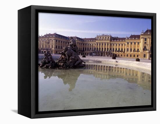 Exterior of the Schloss Schonbrunn, with Fountain and Pool in Front, Vienna-Richard Nebesky-Framed Premier Image Canvas