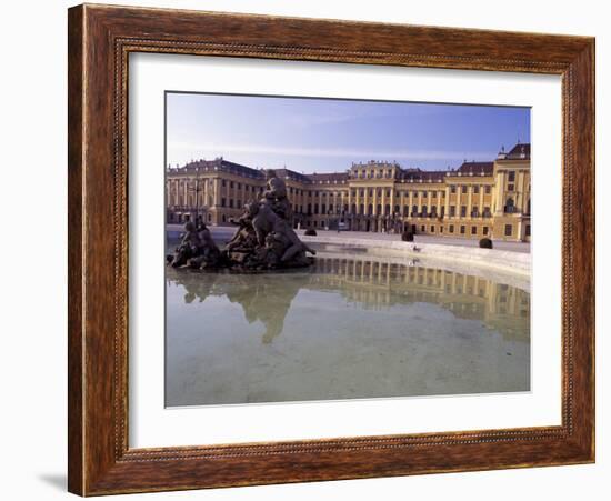 Exterior of the Schloss Schonbrunn, with Fountain and Pool in Front, Vienna-Richard Nebesky-Framed Photographic Print