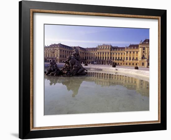 Exterior of the Schloss Schonbrunn, with Fountain and Pool in Front, Vienna-Richard Nebesky-Framed Photographic Print