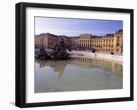 Exterior of the Schloss Schonbrunn, with Fountain and Pool in Front, Vienna-Richard Nebesky-Framed Photographic Print