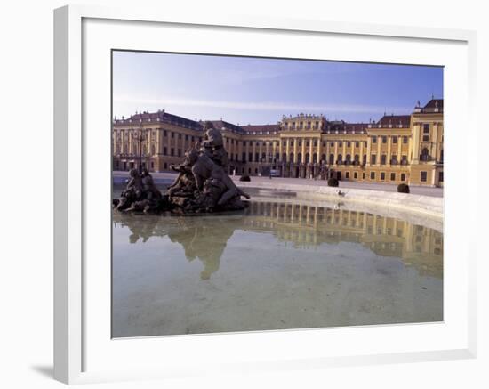 Exterior of the Schloss Schonbrunn, with Fountain and Pool in Front, Vienna-Richard Nebesky-Framed Photographic Print