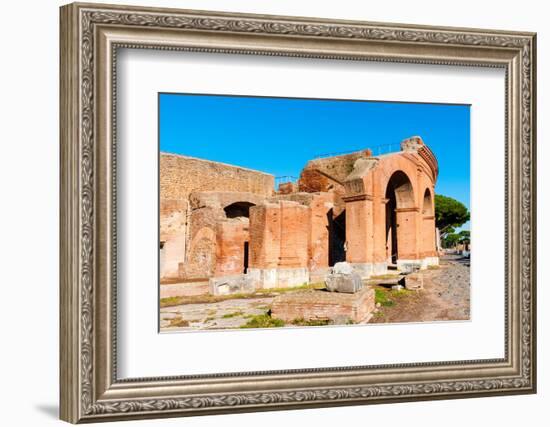 Exterior of the Theater, Ostia Antica archaeological site, Ostia, Rome province, Latium (Lazio)-Nico Tondini-Framed Photographic Print