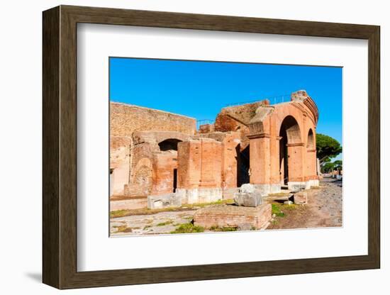 Exterior of the Theater, Ostia Antica archaeological site, Ostia, Rome province, Latium (Lazio)-Nico Tondini-Framed Photographic Print