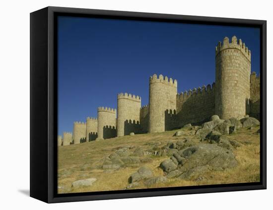 Exterior of the Walls and Town Ramparts, Avila, Castile Leon, Spain-Michael Busselle-Framed Premier Image Canvas