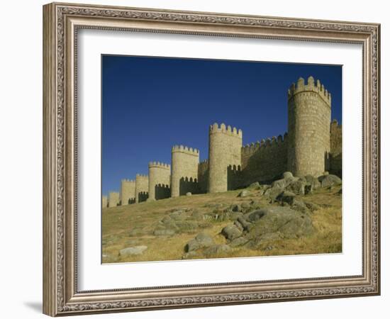 Exterior of the Walls and Town Ramparts, Avila, Castile Leon, Spain-Michael Busselle-Framed Photographic Print