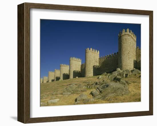 Exterior of the Walls and Town Ramparts, Avila, Castile Leon, Spain-Michael Busselle-Framed Photographic Print