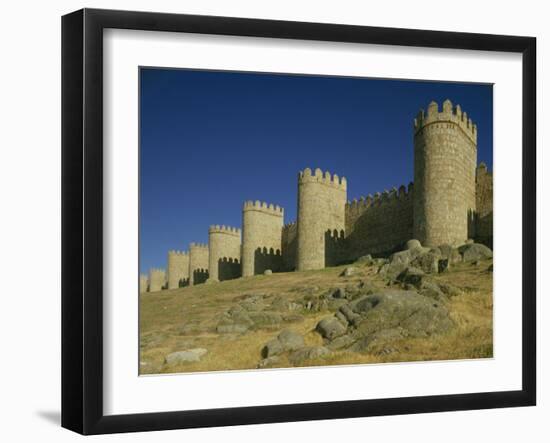 Exterior of the Walls and Town Ramparts, Avila, Castile Leon, Spain-Michael Busselle-Framed Photographic Print