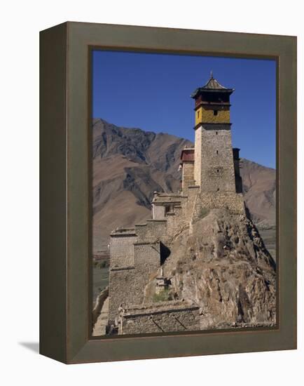 Exterior of Tower at Yumbu Lhakang, the Oldest Dwelling in Tibet, Central Valley of Tibet, China-Alison Wright-Framed Premier Image Canvas