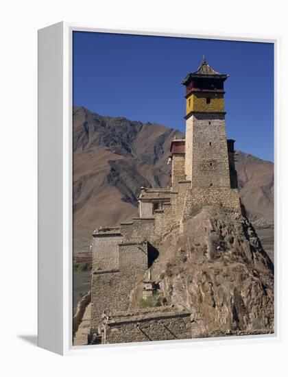 Exterior of Tower at Yumbu Lhakang, the Oldest Dwelling in Tibet, Central Valley of Tibet, China-Alison Wright-Framed Premier Image Canvas