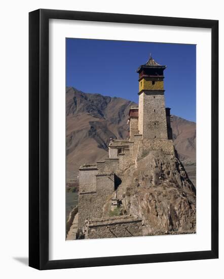 Exterior of Tower at Yumbu Lhakang, the Oldest Dwelling in Tibet, Central Valley of Tibet, China-Alison Wright-Framed Photographic Print