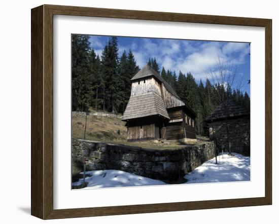 Exterior of Wooden Ruthenian Orthodox Church in Village of Zuberec, Zilina Region, Slovakia-Richard Nebesky-Framed Photographic Print