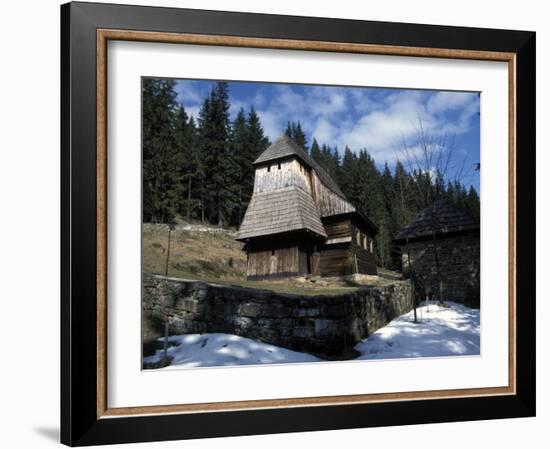 Exterior of Wooden Ruthenian Orthodox Church in Village of Zuberec, Zilina Region, Slovakia-Richard Nebesky-Framed Photographic Print