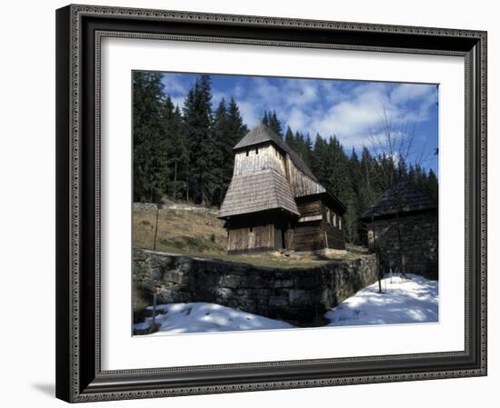 Exterior of Wooden Ruthenian Orthodox Church in Village of Zuberec, Zilina Region, Slovakia-Richard Nebesky-Framed Photographic Print