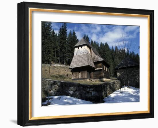 Exterior of Wooden Ruthenian Orthodox Church in Village of Zuberec, Zilina Region, Slovakia-Richard Nebesky-Framed Photographic Print