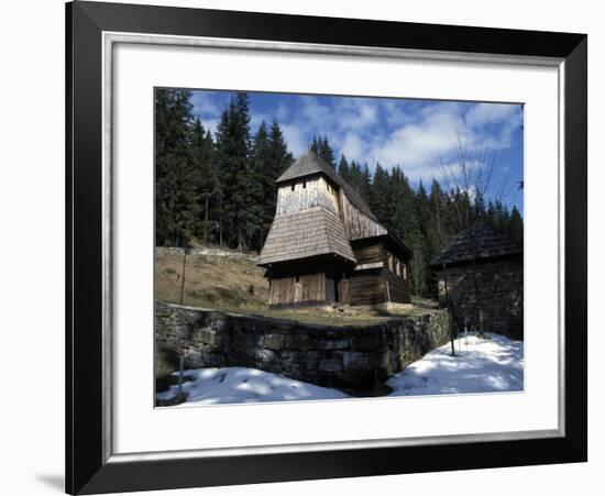 Exterior of Wooden Ruthenian Orthodox Church in Village of Zuberec, Zilina Region, Slovakia-Richard Nebesky-Framed Photographic Print