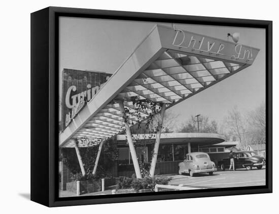 Exterior View of a Drive in Restaurant-Loomis Dean-Framed Premier Image Canvas