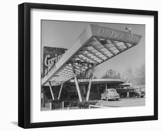 Exterior View of a Drive in Restaurant-Loomis Dean-Framed Photographic Print