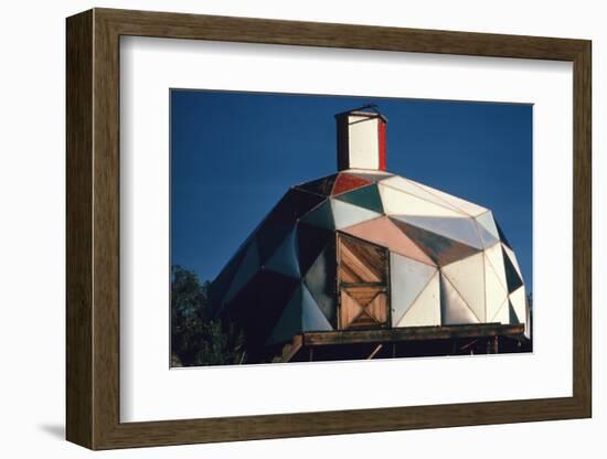 Exterior View of a Geodesic Dome House, with an Angled, Wooden Barn-Style Door-John Dominis-Framed Photographic Print