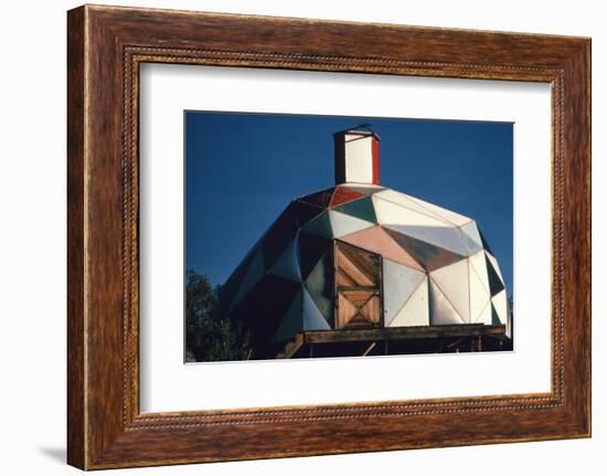 Exterior View of a Geodesic Dome House, with an Angled, Wooden Barn-Style Door-John Dominis-Framed Photographic Print