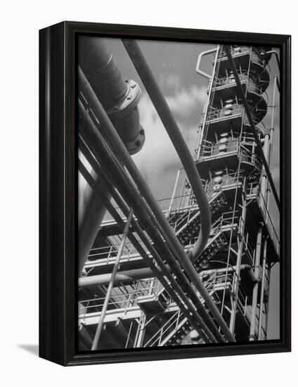 Exterior View of a Refinery and Factory-Andreas Feininger-Framed Premier Image Canvas