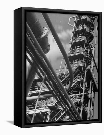 Exterior View of a Refinery and Factory-Andreas Feininger-Framed Premier Image Canvas