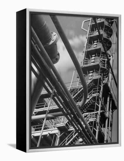 Exterior View of a Refinery and Factory-Andreas Feininger-Framed Premier Image Canvas