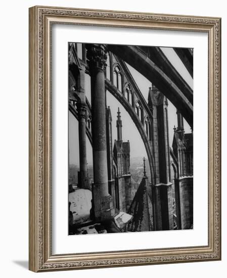 Exterior View of Amiens Cathedral-Nat Farbman-Framed Photographic Print