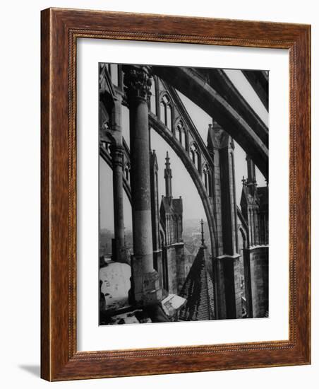 Exterior View of Amiens Cathedral-Nat Farbman-Framed Photographic Print