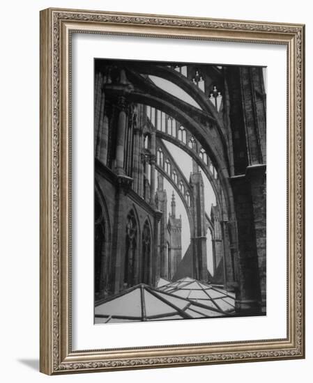 Exterior View of Amiens Cathedral-Nat Farbman-Framed Photographic Print