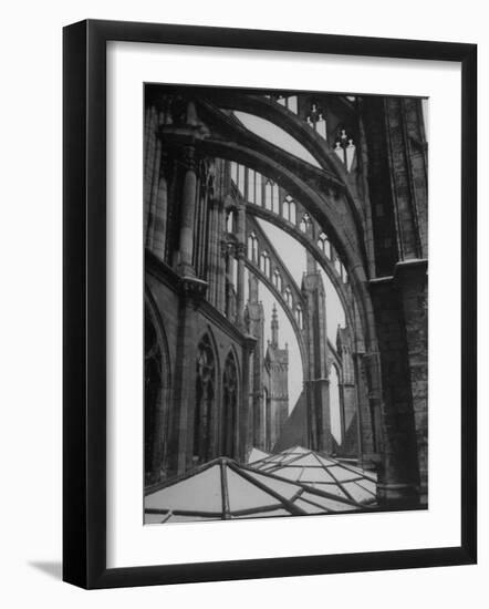 Exterior View of Amiens Cathedral-Nat Farbman-Framed Photographic Print