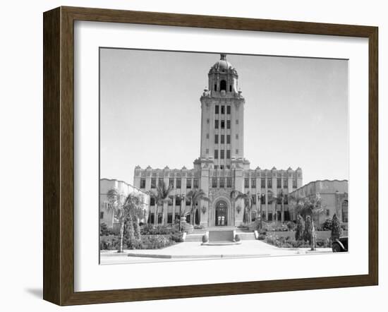 Exterior View of Beverly Hills City Hall-null-Framed Photographic Print