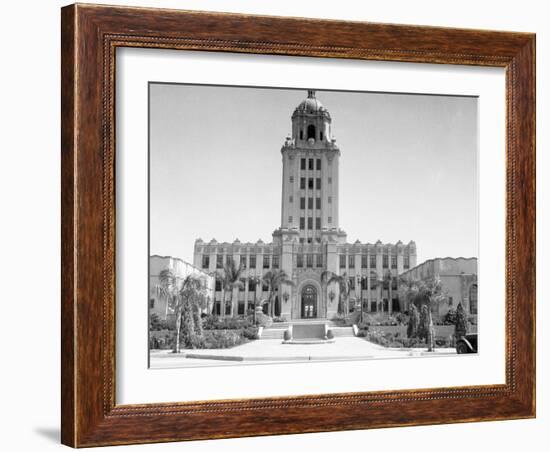 Exterior View of Beverly Hills City Hall-null-Framed Photographic Print