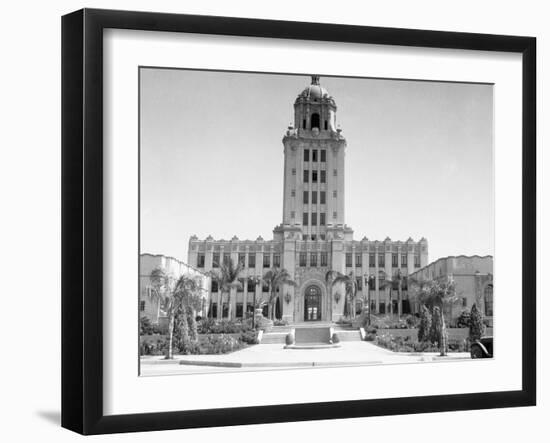 Exterior View of Beverly Hills City Hall--Framed Photographic Print