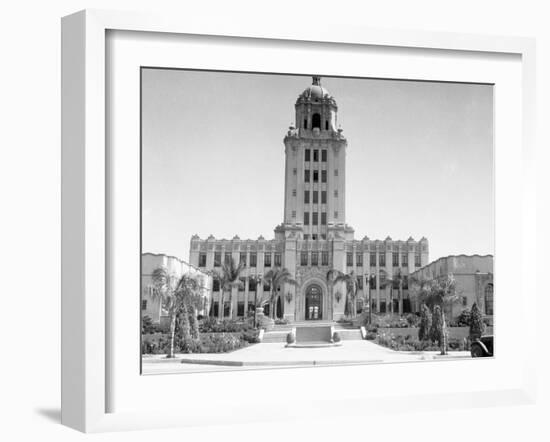 Exterior View of Beverly Hills City Hall-null-Framed Photographic Print