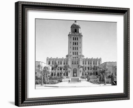 Exterior View of Beverly Hills City Hall-null-Framed Photographic Print