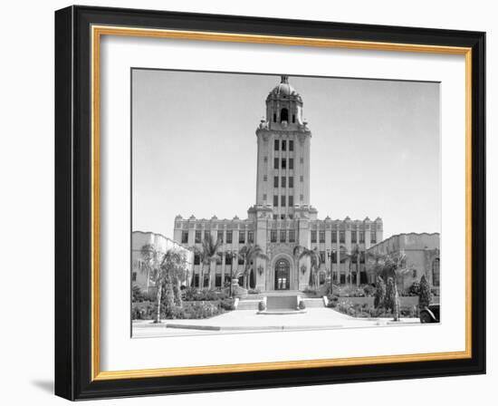 Exterior View of Beverly Hills City Hall-null-Framed Photographic Print