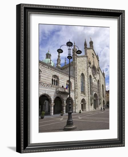 Exterior View of Cathedral in Como Town Centre, Lake Como, Lombardy, Italian Lakes, Italy, Europe-Peter Barritt-Framed Photographic Print