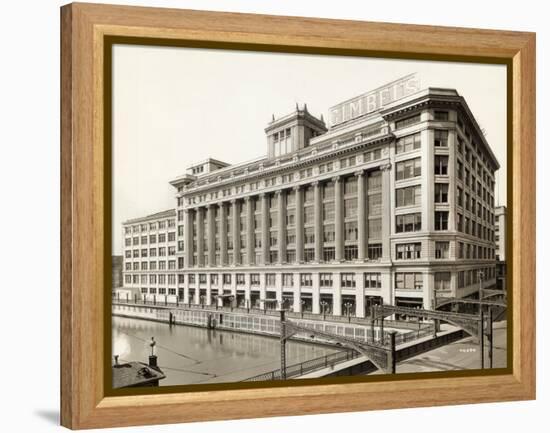 Exterior View of Gimbels Department Store-null-Framed Premier Image Canvas