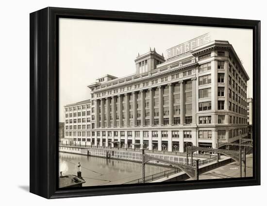 Exterior View of Gimbels Department Store-null-Framed Premier Image Canvas