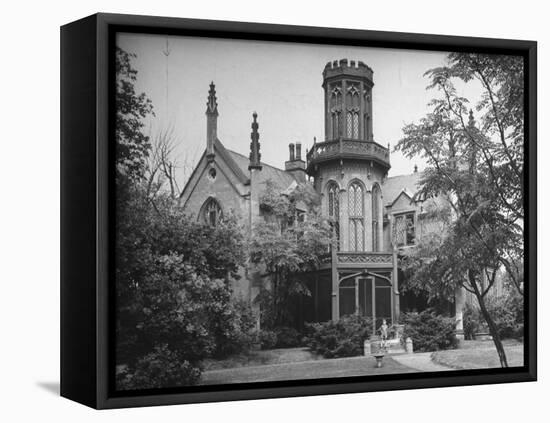 Exterior View of Gothic-Inspired House in the Hudson River Valley-Margaret Bourke-White-Framed Premier Image Canvas