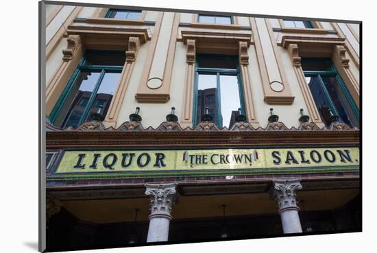 Exterior view of historic 1885 bar, Crown Liquor Saloon, Belfast, Northern Ireland-null-Mounted Photographic Print